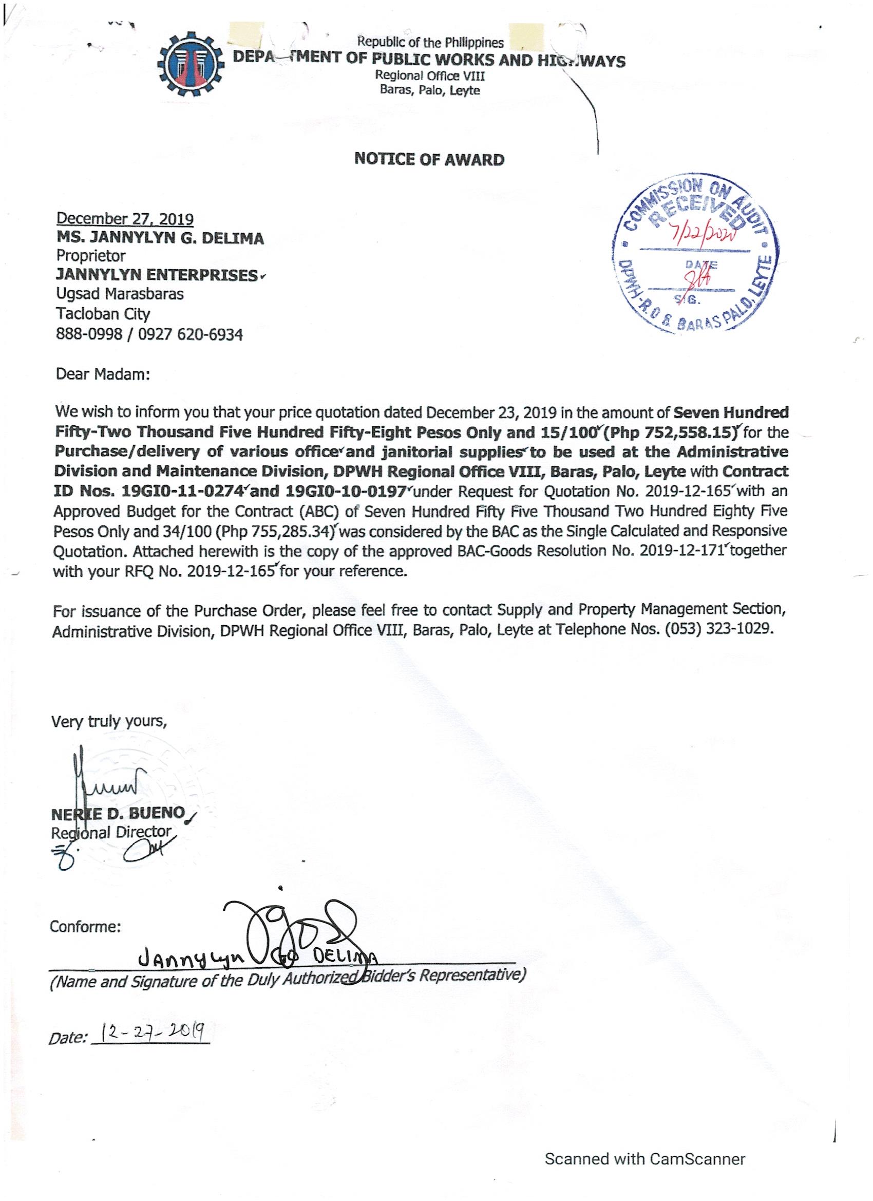 Goods And Services Notice To Proceed Department Of Public Works And Highways Goods And Services Notice To Proceed Department Of Public Works And Highways